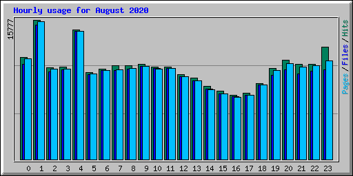 Hourly usage for August 2020